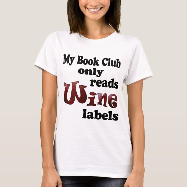 Bokklubbens vinetiketter tee shirt (Framsida)