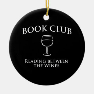 Bokklubbläsning mellan vinerna julgransprydnad keramik