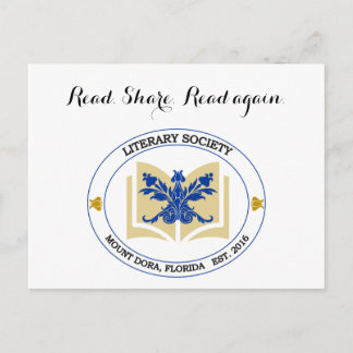 Bokkort för litterära sällskap vykort