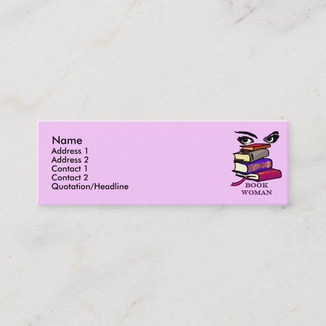 Bokkvinnan profilerar kort (Framsida)