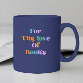 Bokläsgeskenk färgglad blå font modern  kaffemugg