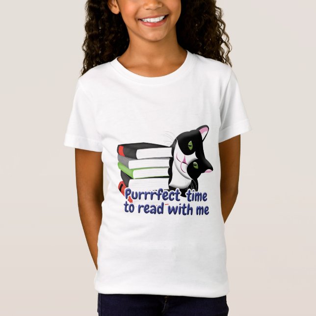 Bokläskaren Katt T Shirt (Framsida)