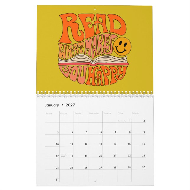 Boklig illustrerad kalender (Jan 2027)