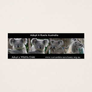 Bokmärk Koalas Adoptera ett vilda djur barn Austra Litet Visitkort