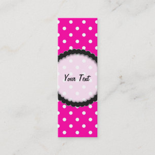 Bokmärke, Affärskort Shock rosa Polka punkt Mini Visitkort