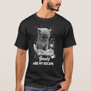 Bokmärke Böcker Är Min Flykt Katt Läs En Bok Lo T Shirt