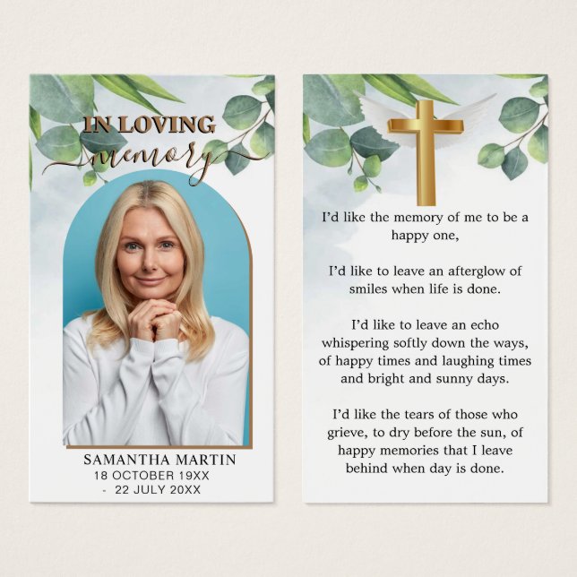 Bokmärke för botaniskt minimalt minnesmärke visitkort (Framsida & baksida)