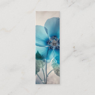 Bokmärke för Etheral Blue Blommar Mini Visitkort