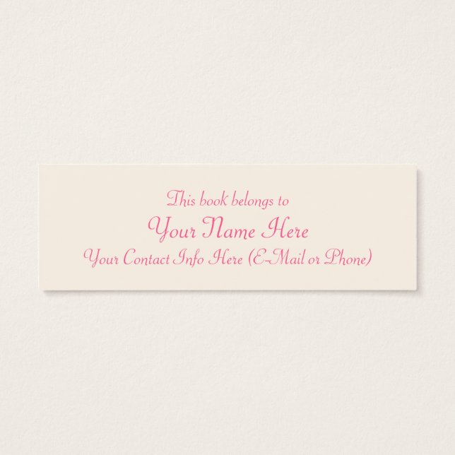 bokmärke för färsk damm litet visitkort (Baksidan)