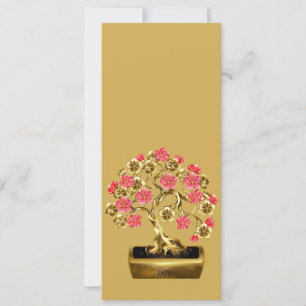 Bokmärke för guld och Rosa Bonsai Träd