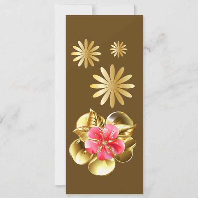 bokmärke för guld och Rosa Flower (Framsida)