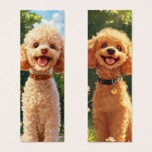 Bokmärke för illustration av Cute Pudel Hund Litet Visitkort