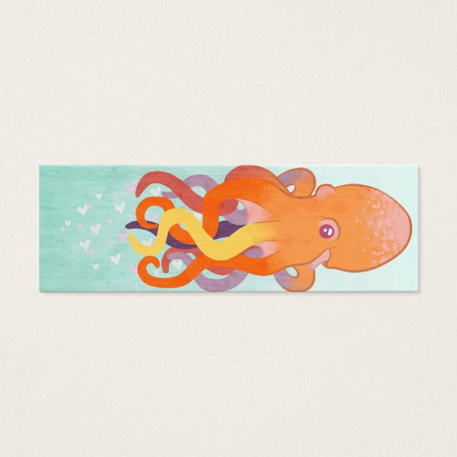 bokmärke för kärlek Octopus Litet Visitkort (Framsidan)