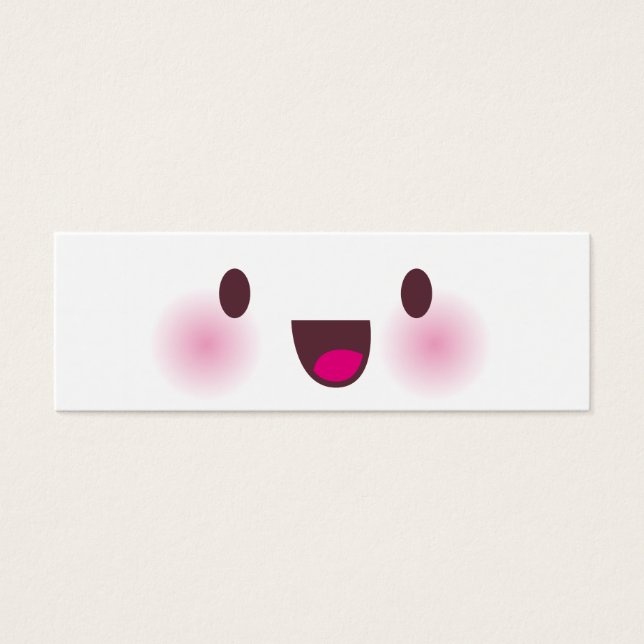 Bokmärke för Kawaii ansikte Litet Visitkort (Framsidan)