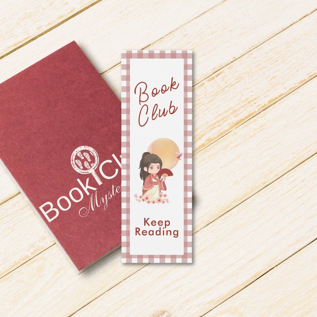 Bokmärke för Klubben Kawaii Back to school Bok Litet Visitkort (Back to School Book Club Keep Reading Bookmark)