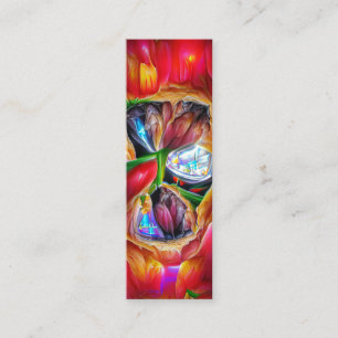 Bokmärke för kraftigt Abstrakt Tulip Reflection Mini Visitkort