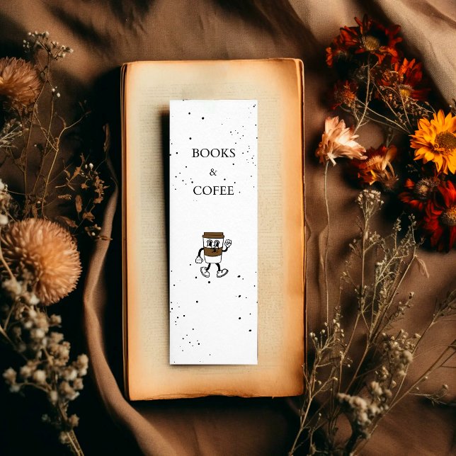 Bokmärke för litterära bröws Bokar och kaffe (Skapare uppladdad)