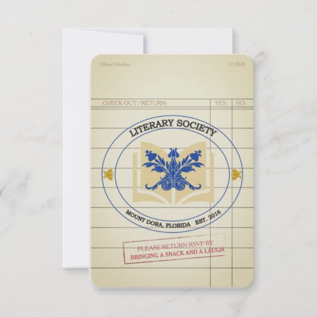 Bokmärke för litterära sällskap (Framsida)