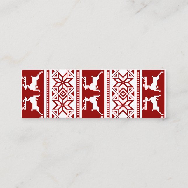 Bokmärke för nordiska julskandinaviska renar mini visitkort (Framsida)