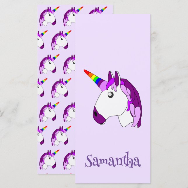 Bokmärke för Unicorn Design Personlig (Fram/baksida)