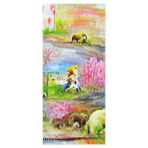 Bokmärke för vattenfärg liggande