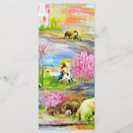 Bokmärke för vattenfärg liggande meny