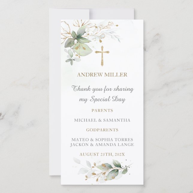 Bokmärken Baptism Prayer Card (Framsida)