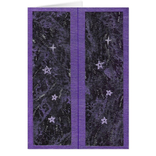 Bokmärken Lila Starry Nght Card Hälsningskort (Framsidan)