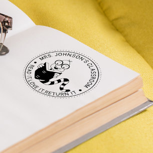 Bokmask Biblioteks Lärare Klassrum Stämpel