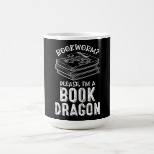 bokmask im en bok-drake underbarare bok älskare kaffemugg