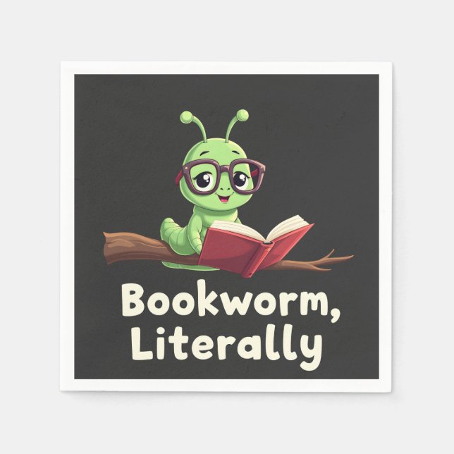 Bokmask Literally Literary Funny Bok Älskare Pappersservett (Framsidan)