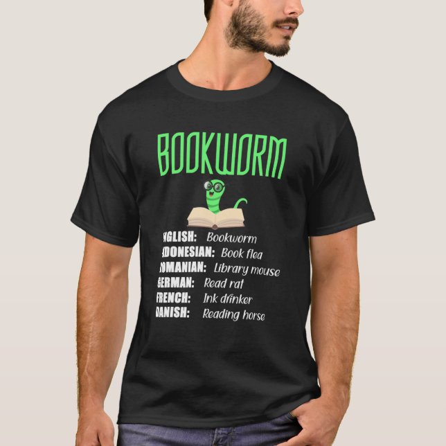 Bokmask med fyrkantiga översättningar runt World L T Shirt (Framsida)