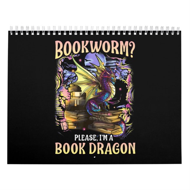 bokmask, var snäll och se en bok drake läsa läskun kalender (Omslag)