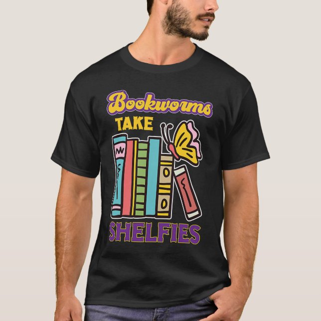 Bokmaskar - ta hyllor i Bok läsgåva T Shirt (Framsida)