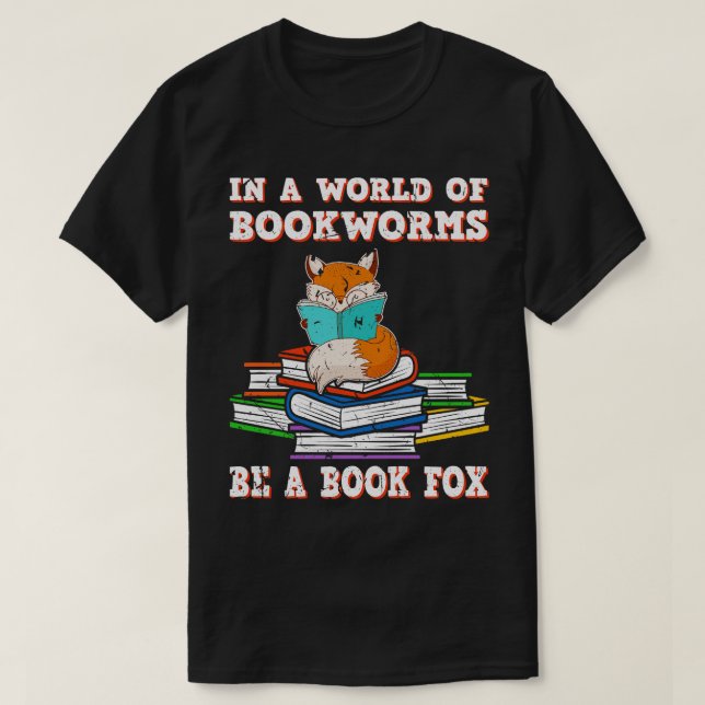 Bokmasksfunktion Läser Bok Fox Reader T Shirt (Design framsida)