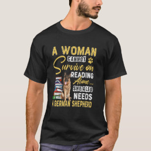 Boknarkoman dam Söt tysk herde Mamma Bokorm T Shirt