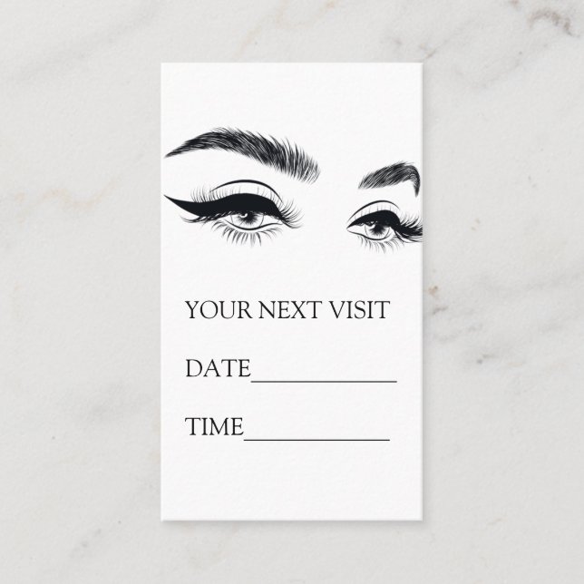 Bokningskort  Microblading, Ögonfransförlängning Tidsbeställning Kort (Framsida)