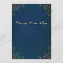 Bokomslag för gammal antikvitet för blått förgyllt inbjudningar