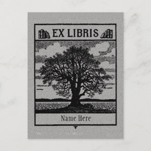 Bokplåt Ex Libris Träd i Fält Vykort