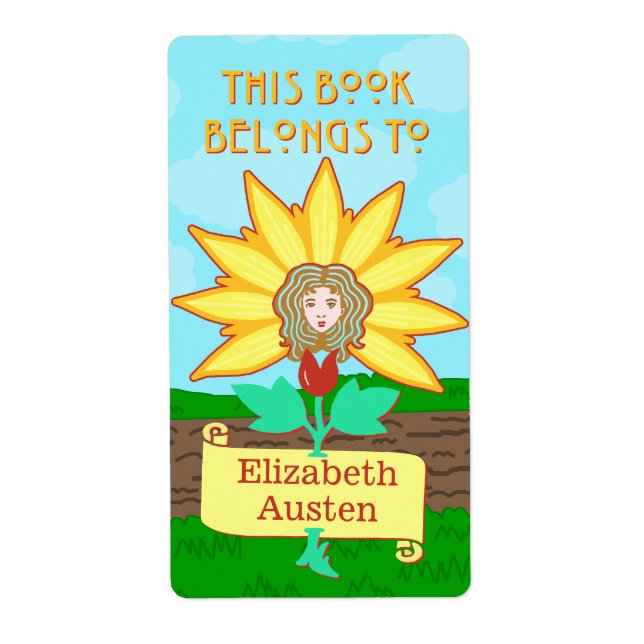 Bokplåt Tillhören Bok till Art nouveau blomma Fraktsedel (Framsidan)