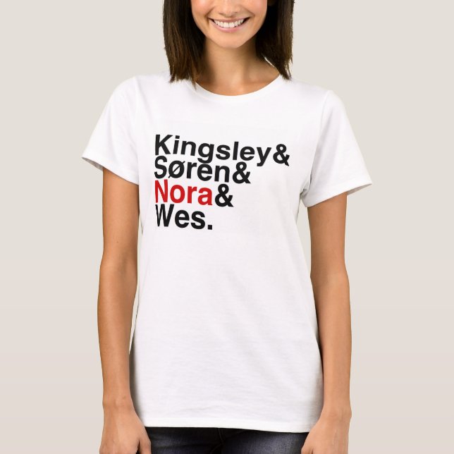 BokPojkvän Kingsley, Soren, Nora, Wes Tee Shirt (Framsida)