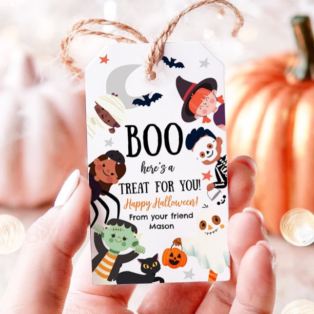 Bokpresent Till Dig God Halloween Barnkostymer Presentetikett (Skapare uppladdad)