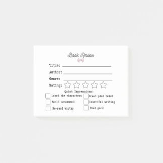 Bokrecension Coquette Style Post-it Block