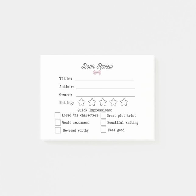 Bokrecension Coquette Style Post-it Block (Framsida)