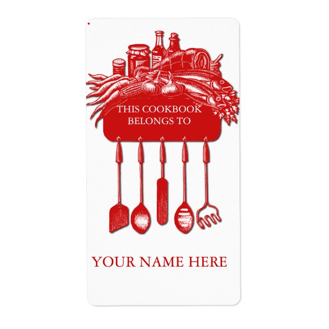 Bokskylt för insamling av böcker för kokbok ... fraktsedel (Framsidan)