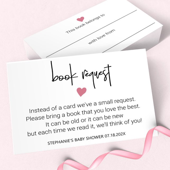 Bokskylt för minsta möjliga Flicka-dusch för bok-b Anteckningskort (Skapare uppladdad)