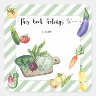 Bokskylt för odlad babyåda - det här bok-tillhöret fyrkantigt klistermärke