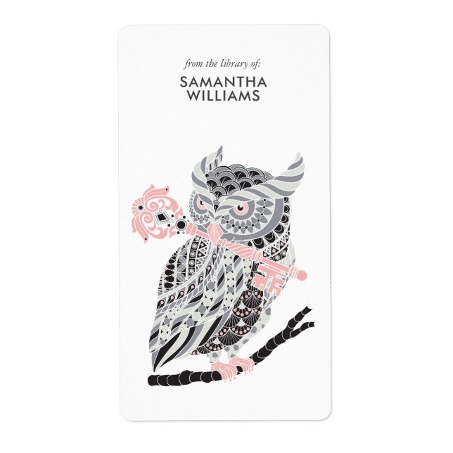 Bokskylt för Underbara Uggla med hornsklubb i ro Fraktsedel (Framsidan)