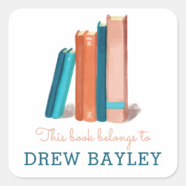 Bokskylt för vattenfärg Bokar Fyrkantigt Klistermärke