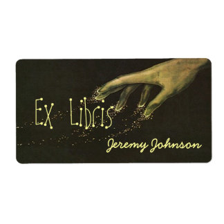 Bokskylt Magic Magician Ex Libris Bok Namn etikett Fraktsedel